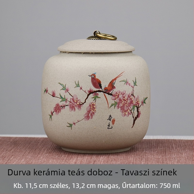 Zárható agyag teás doboz, prémium kerámia teafiók Pu'er tea tárolásához