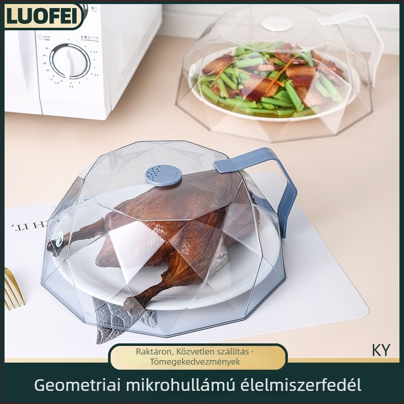Mikrohullámú sütőfedő, olaj- és fröccsenésálló, hőálló ételfedő a forró ételek melegen tartásához, többfunkciós