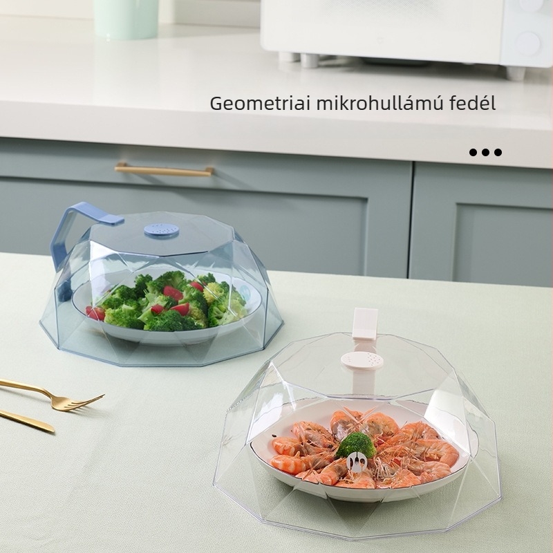 Mikrohullámú sütőfedő, olaj- és fröccsenésálló, hőálló ételfedő a forró ételek melegen tartásához, többfunkciós