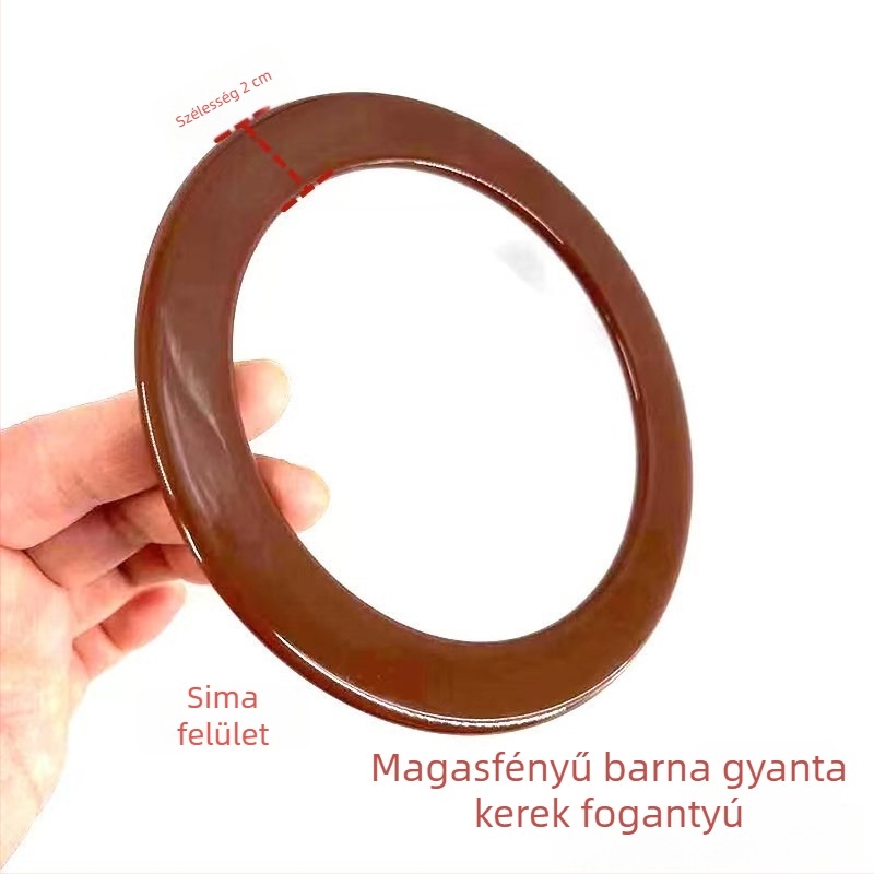 Kör alakú, átlátszó gyanta fogantyú DIY fonott táskákhoz