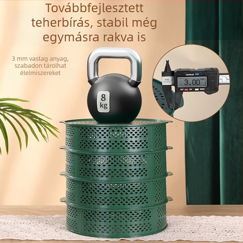 Lyukas zöldségfedő, többrétegű műanyag ételfedő tálakhoz, legyek és rovarok elleni védelem
