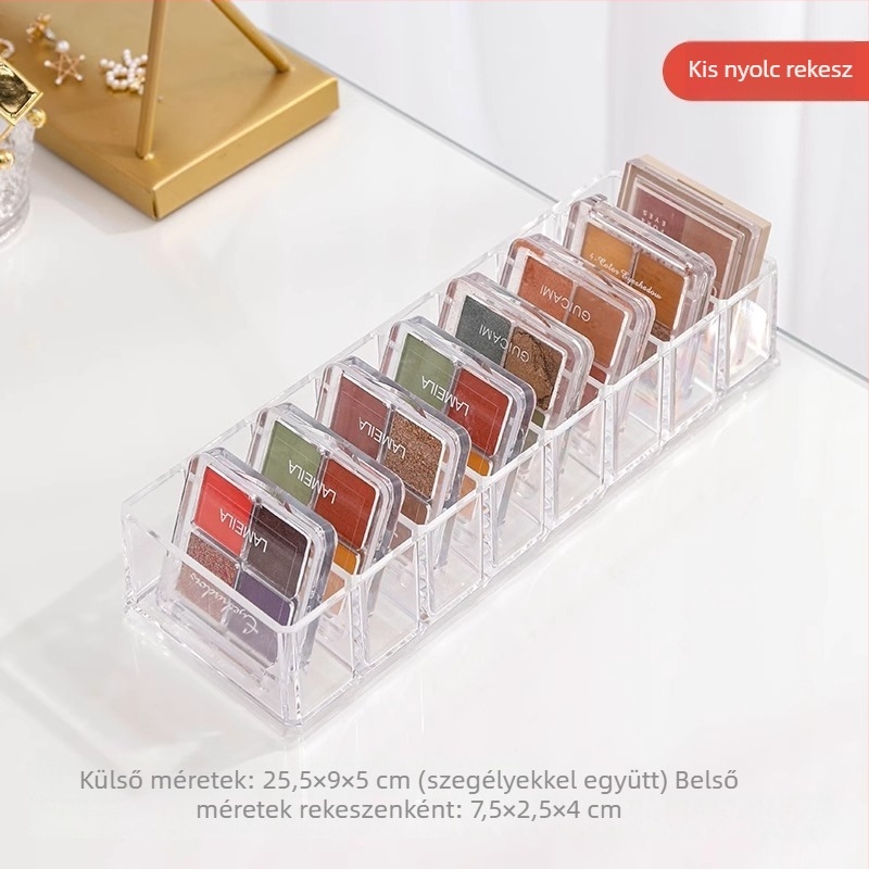 Akril szemhéjpúder paletta tároló doboz fiók elválasztóval – kompakt asztali kozmetikai rendező