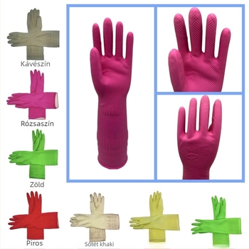 Többszínű háztartási latexkesztyűk – konyhai mosogatáshoz és mosáshoz, csúszásmentes, tartós