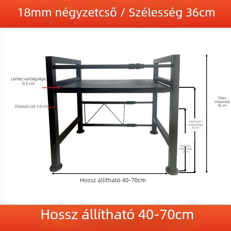 Teleszkópos megvastagított szénacél autóhűtő tárolóállvány, kamion alvóhelyéhez és praktikus rendező