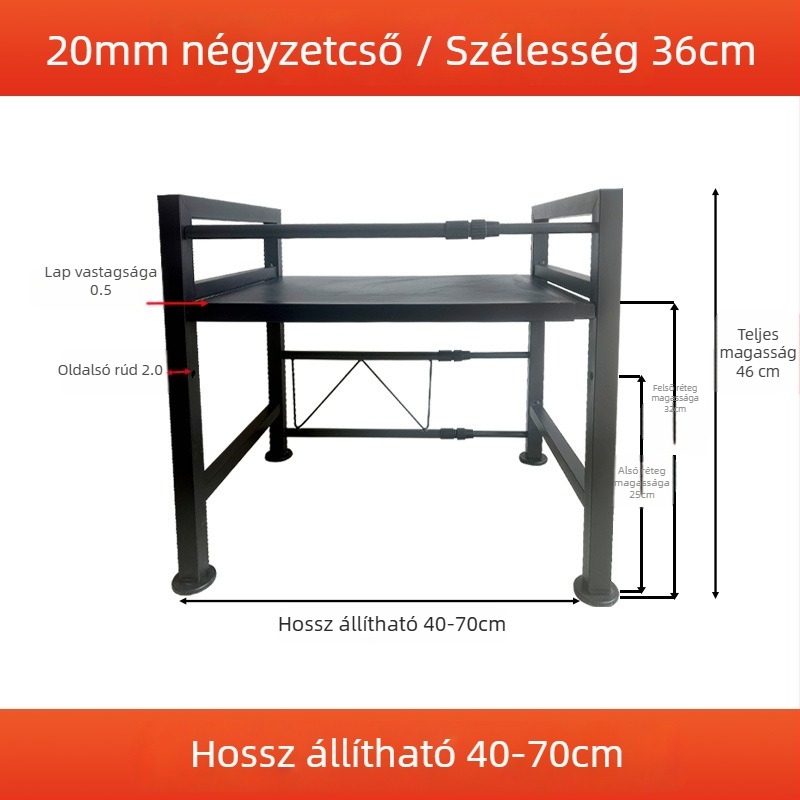 Teleszkópos megvastagított szénacél autóhűtő tárolóállvány, kamion alvóhelyéhez és praktikus rendező