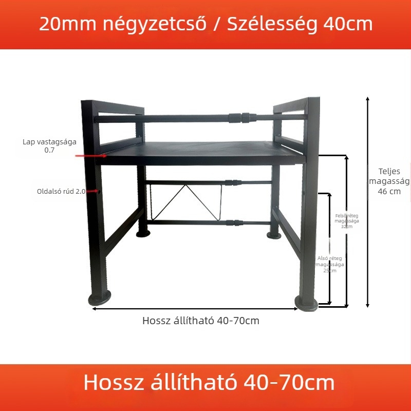 Teleszkópos megvastagított szénacél autóhűtő tárolóállvány, kamion alvóhelyéhez és praktikus rendező