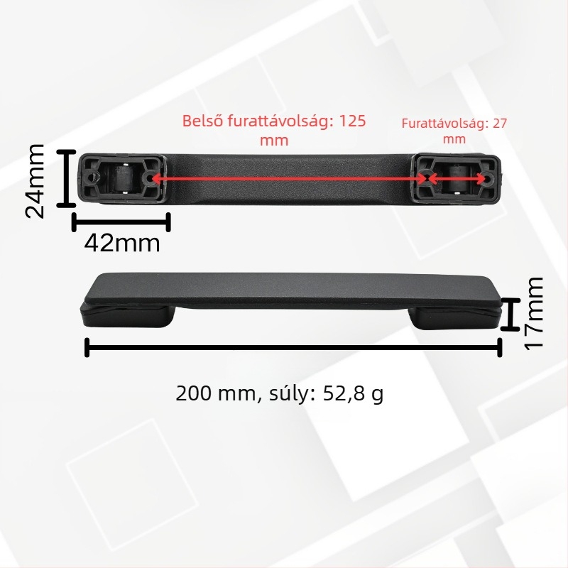 Fekete műanyag bőrönd fogantyú