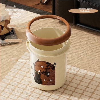 Középkor-stílusú, fedél nélküli háztartási kuka, 12 L, nappali és konyha számára, belső terekhez, elegáns és aranyos.
