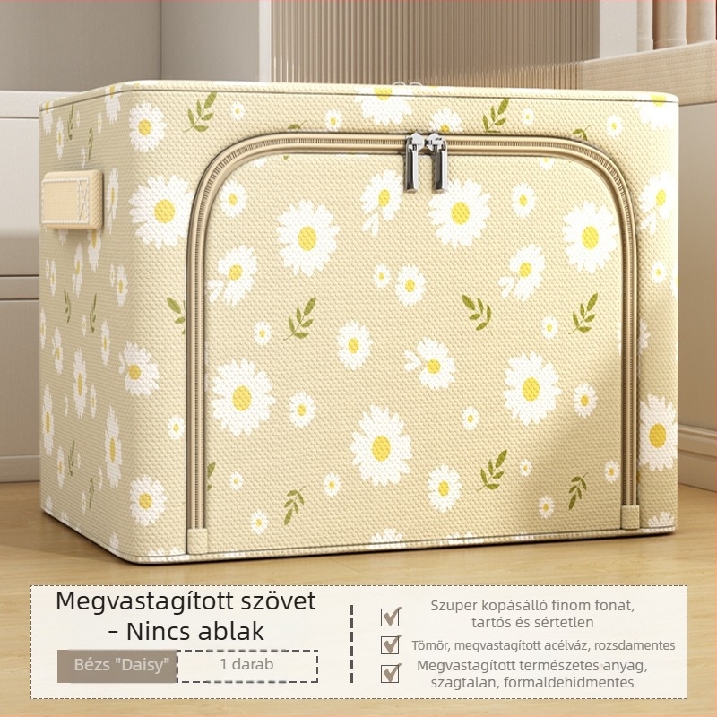 Daisy textil tároló doboz acélvázú, összecsukható ruhásszekrény, 66 literes kapacitás ruhák és takarók számára