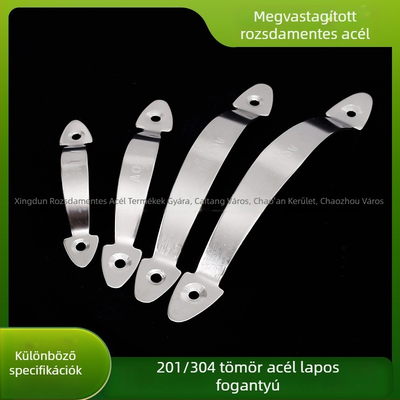 201 rozsdamentes acél, vastagított felületre szerelt fogantyú szekrényajtókhoz, fiókokhoz, vágódeszkákhoz és fa ajtókhoz