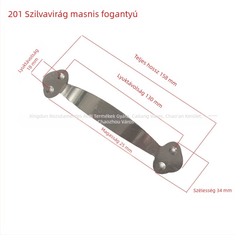 201 rozsdamentes acél, vastagított felületre szerelt fogantyú szekrényajtókhoz, fiókokhoz, vágódeszkákhoz és fa ajtókhoz