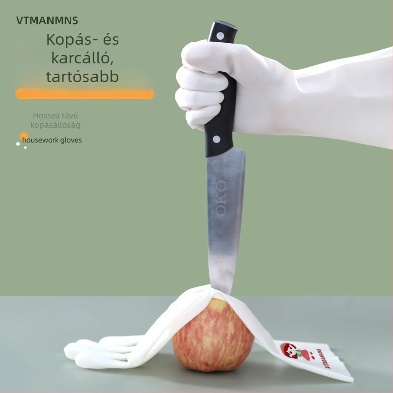 Nitril mosogatós kesztyű nőknek, tartós, vízálló konyhai kesztyű, vastag a tisztításhoz
