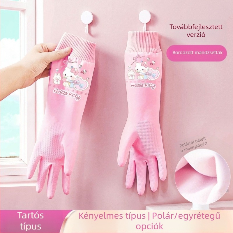 Fleece-béléses konyhai kesztyű, vízálló és tartós, mosogatáshoz, főzéshez és ruhák mosásához