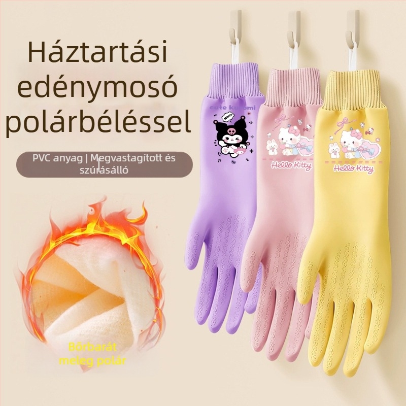 Fleece-béléses konyhai kesztyű, vízálló és tartós, mosogatáshoz, főzéshez és ruhák mosásához