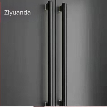 Modern minimalista rozsdamentes acél üvegajtó fogantyú, négyszögletes cső, H alakú, csiszolt tükrös felület