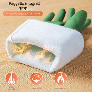 Konyhai latex kesztyűk háztartási feladatokra velúr béléssel, télen tartósak, hosszított mosogatós kesztyűk
