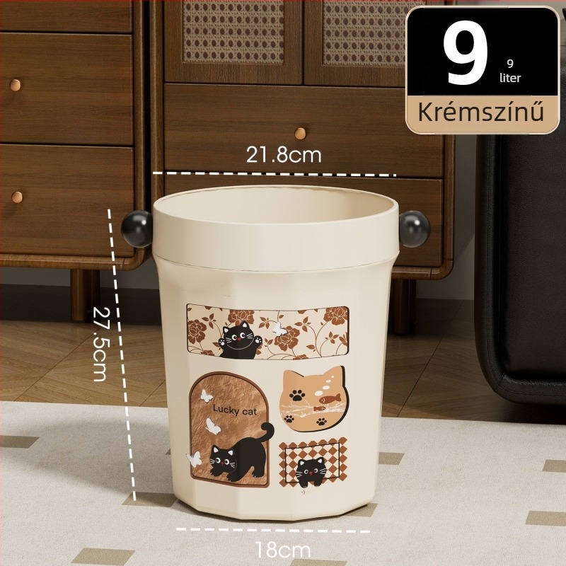 Otthoni szemetes, 12 L, 2025-ös új modell, luxus mid-century stílusú, nappali, konyha és hálószoba számára, fedél nélkül