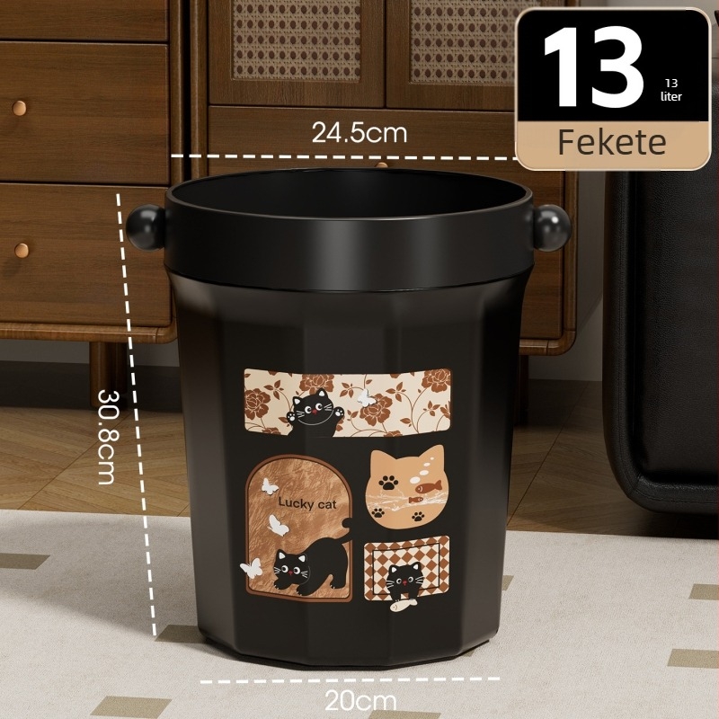 Otthoni szemetes, 12 L, 2025-ös új modell, luxus mid-century stílusú, nappali, konyha és hálószoba számára, fedél nélkül