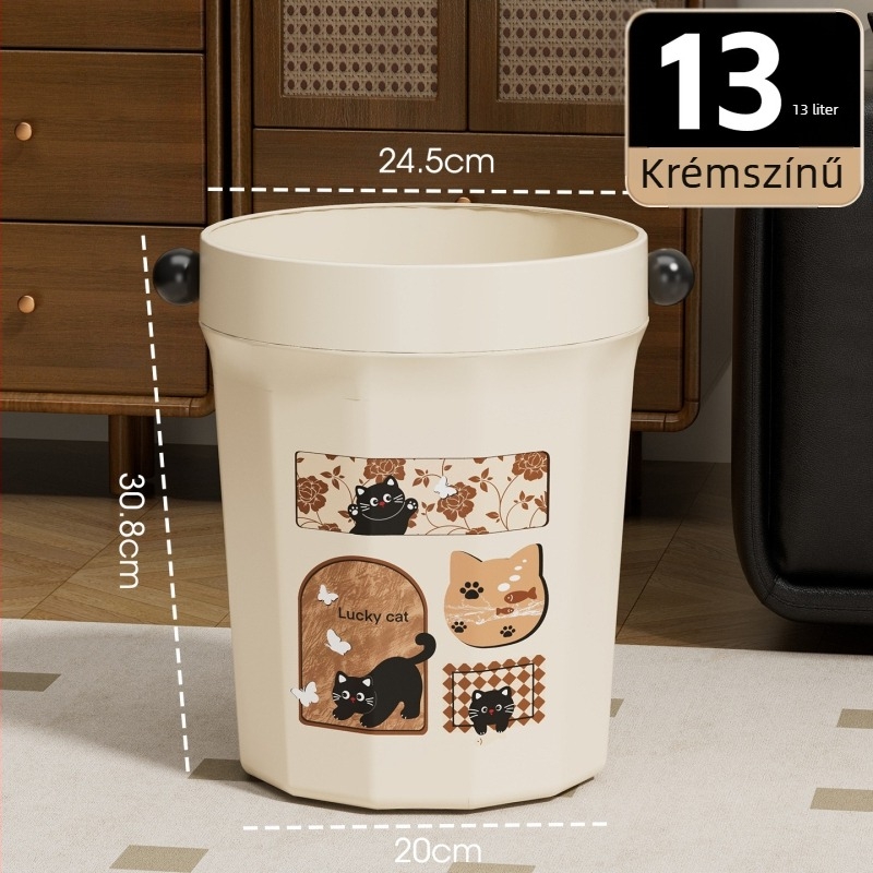 Otthoni szemetes, 12 L, 2025-ös új modell, luxus mid-century stílusú, nappali, konyha és hálószoba számára, fedél nélkül