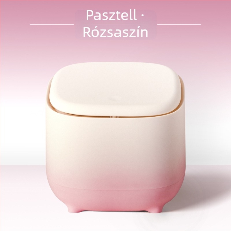 Fedeles mini asztali szemetes, négyzetes, kétszintes dizájn, iroda és otthon számára, aranyos kreatív stílus