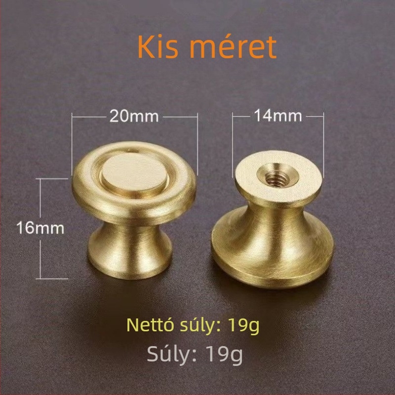Sárgarézből készült fogantyú fiókokhoz és szekrényekhez, modern minimalista design, teljes sárgaréz, egylyukú