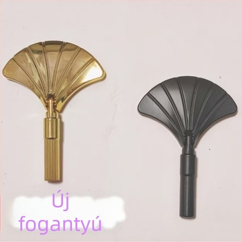 Gardrób rejtett húzófogantyú, ventilátor alakú, cinkötvözetből, öntvény, modern minimalista bútorhardver