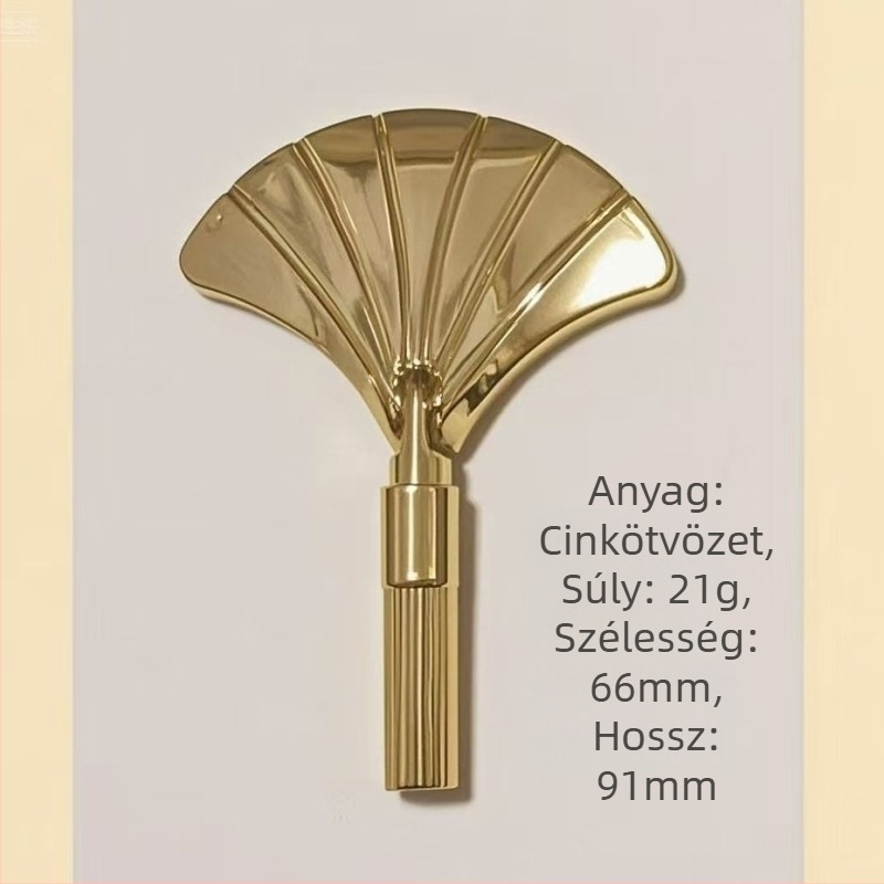 Gardrób rejtett húzófogantyú, ventilátor alakú, cinkötvözetből, öntvény, modern minimalista bútorhardver
