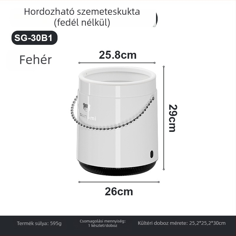 Fedeles, mid-century amerikai stílusú szemetes otthonra — nappali, konyha, fürdőszoba, műanyag, 12 liter