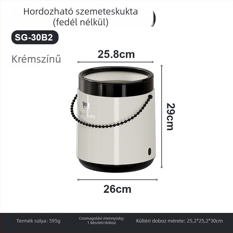 Fedeles, mid-century amerikai stílusú szemetes otthonra — nappali, konyha, fürdőszoba, műanyag, 12 liter