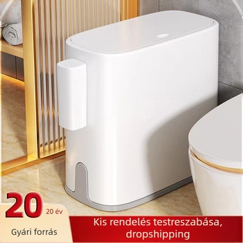 9L fürdőszobai szemetes, fedővel és nyomógombos nyitással, otthoni használatra