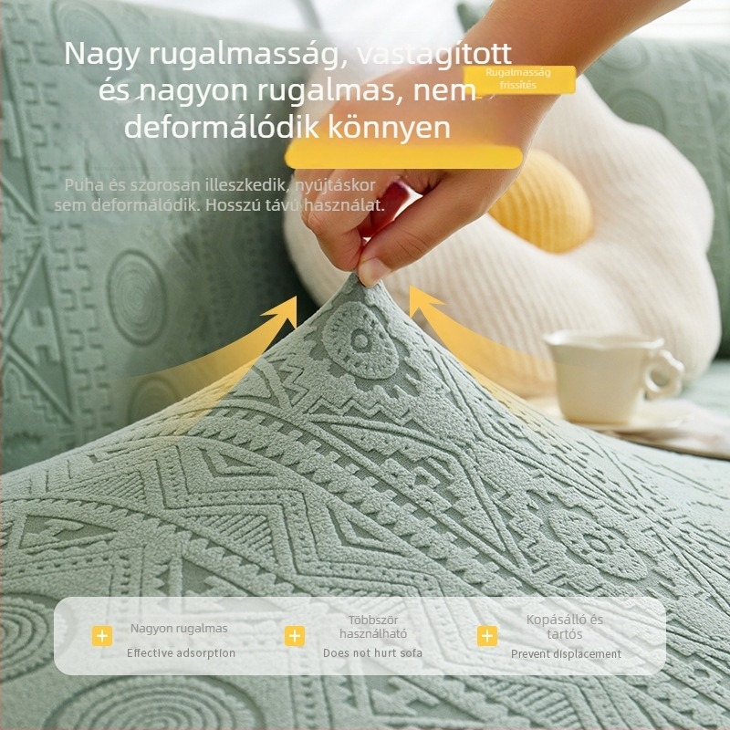Plüss kanapévédő, rugalmas, minden évszakban használható, teljes lefedettség, egy darabos kivitel
