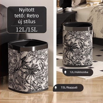 Fedél nélküli, négyzet alakú kuka, két rétegű csővel, Vintage Forest stílusú, otthonra, nappaliba, konyhába vagy irodába