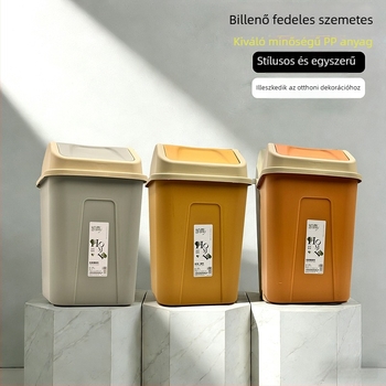 Fürdőszobai szemetes, felső kategóriás, nagy kapacitású, elegáns kialakítású, fedéllel és billenő fedéllel, szagtalan