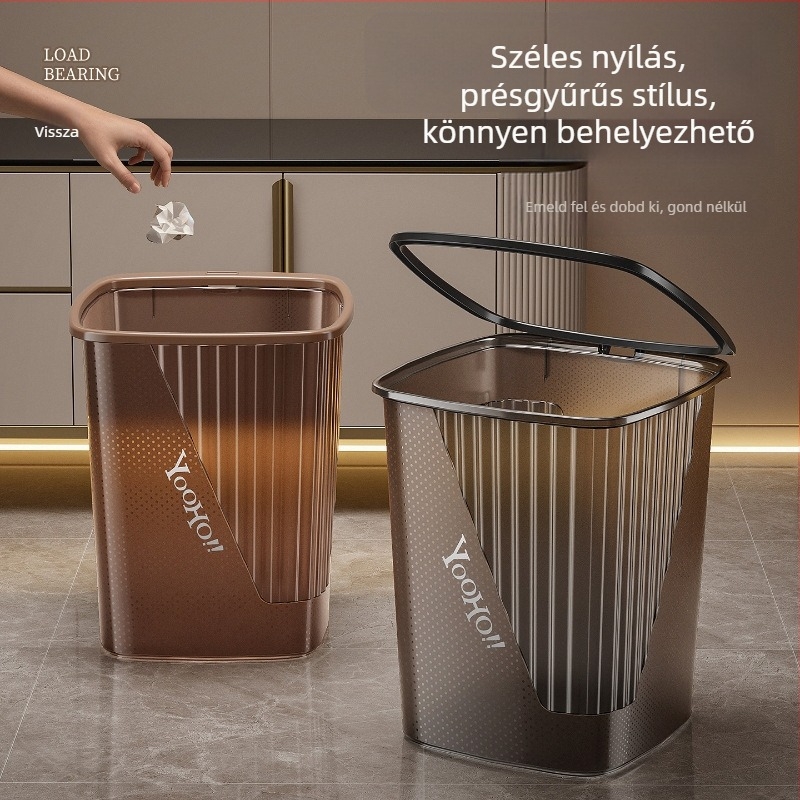 Átlátszó pöttyös szemetes, nagy kapacitású, konyhához és fürdőszobához