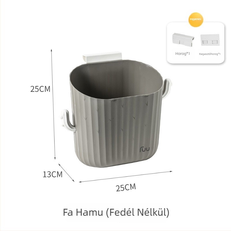 Konyhai falra szerelt szemetes, 8 L, műanyag, a szekrény ajtóira szerelhető, helytakarékos, otthoni használatra