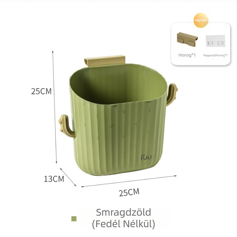 Konyhai falra szerelt szemetes, 8 L, műanyag, a szekrény ajtóira szerelhető, helytakarékos, otthoni használatra