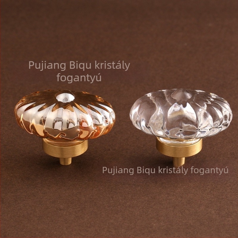 Kristály fogantyú sárgaréz alapú, elegáns kétszínű dizájn, szekrényajtókhoz, fiókokhoz és ruhásszekrényekhez