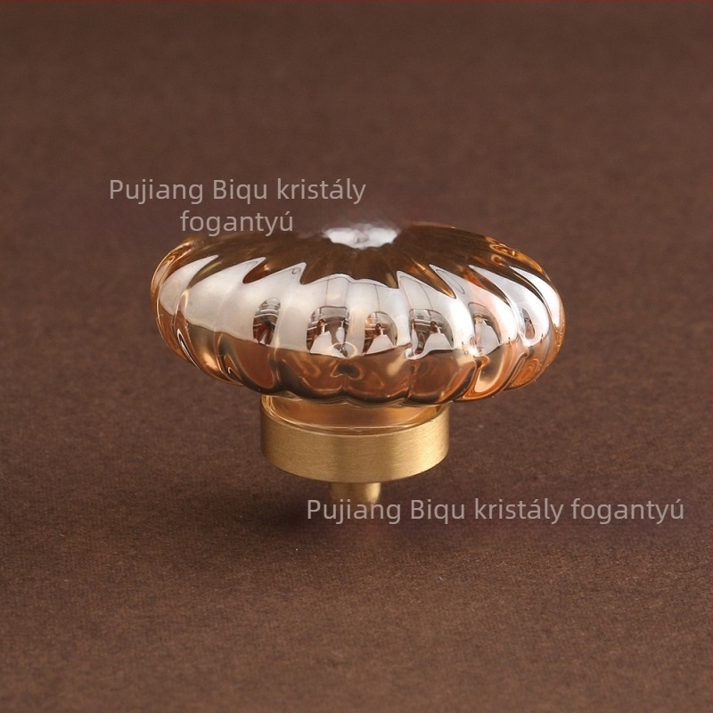 Kristály fogantyú sárgaréz alapú, elegáns kétszínű dizájn, szekrényajtókhoz, fiókokhoz és ruhásszekrényekhez