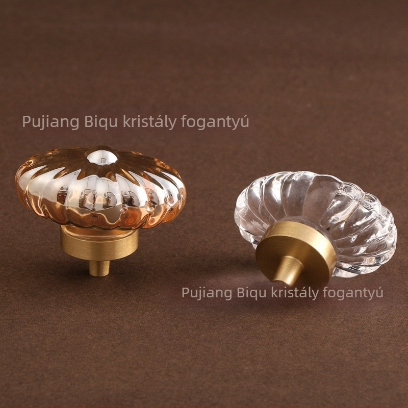 Kristály fogantyú sárgaréz alapú, elegáns kétszínű dizájn, szekrényajtókhoz, fiókokhoz és ruhásszekrényekhez