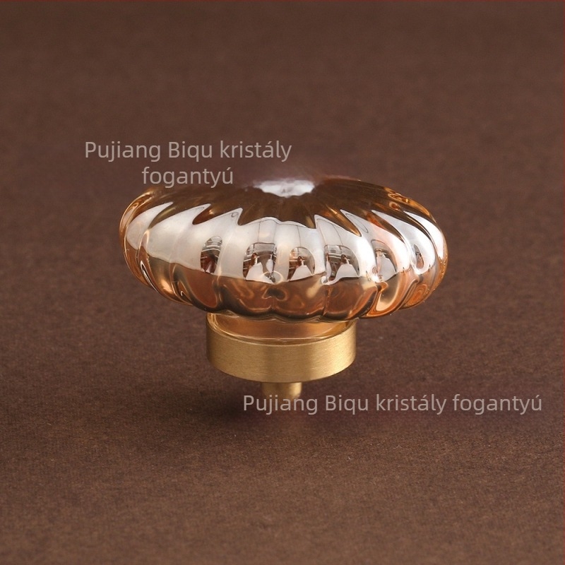 Kristály fogantyú sárgaréz alapú, elegáns kétszínű dizájn, szekrényajtókhoz, fiókokhoz és ruhásszekrényekhez