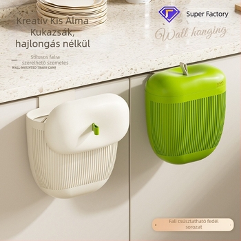 Aranyos falra szerelhető szemetes fedéllel, 10 L, műanyag, konyha, fürdőszoba és nappali számára