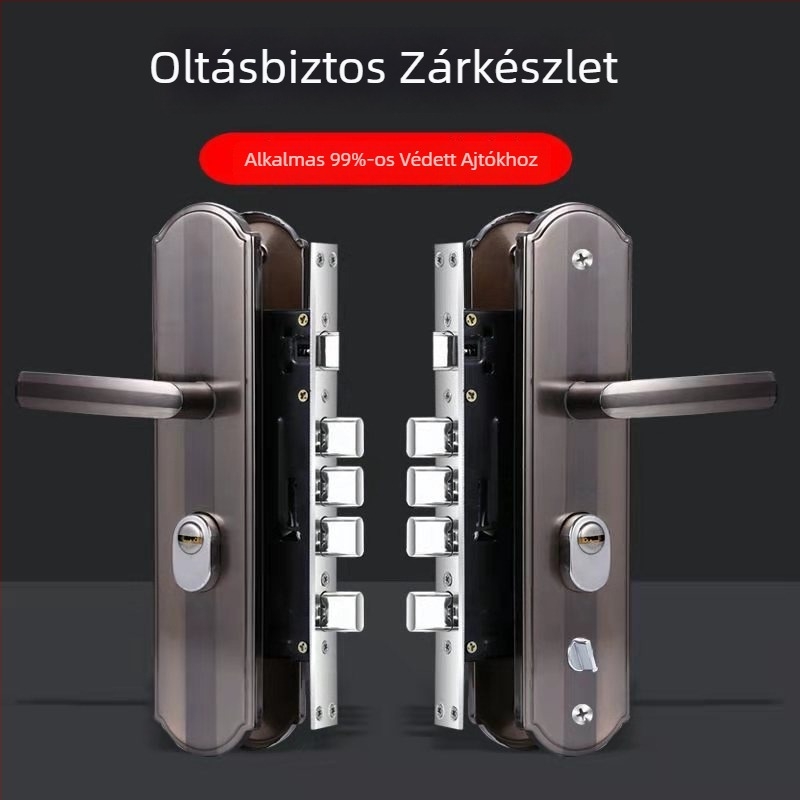 Xinbuck Fekete King Kong univerzális vastag paneles ajtókilincs, betörés elleni védelemmel