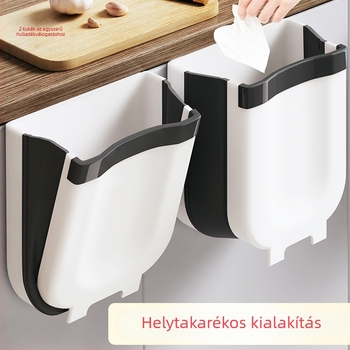 Összecsukható falra szerelhető konyhai hulladéktartály, műanyag, négyzet alakú, fedél nélküli, kapacitás 4 L alatt, háztartási használatra