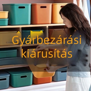 Minimalista asztali tároló doboz fedéllel, rakható, otthonra és kollégiumba