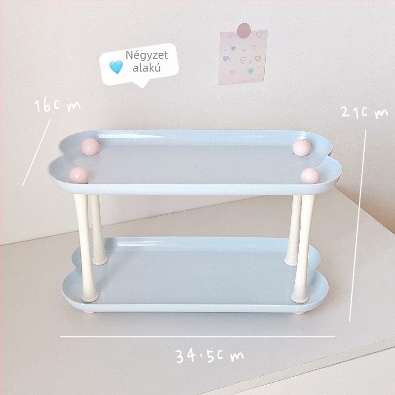 Szív alakú kozmetikai tároló parfüm tálcával — modern, minimalist design sminktároló asztalhoz