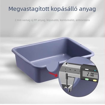Téglalap alakú műanyag ételmaradék-tartó éttermi kocsikhoz és hulladéktárolókhoz