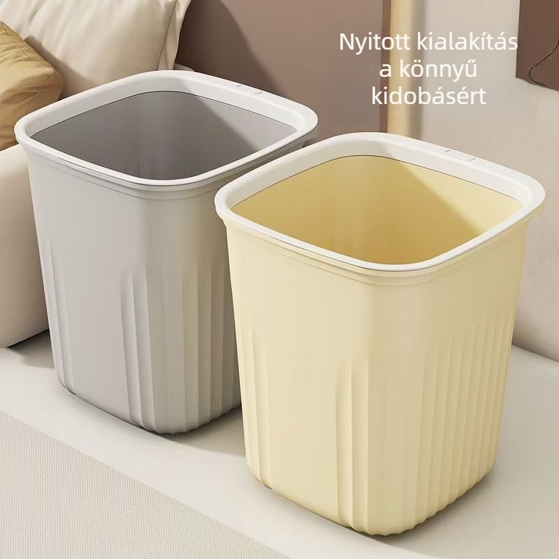 Fedél nélküli négyszögletes hulladéktároló, csíkos dizájn, nordic stílusban, 10 L