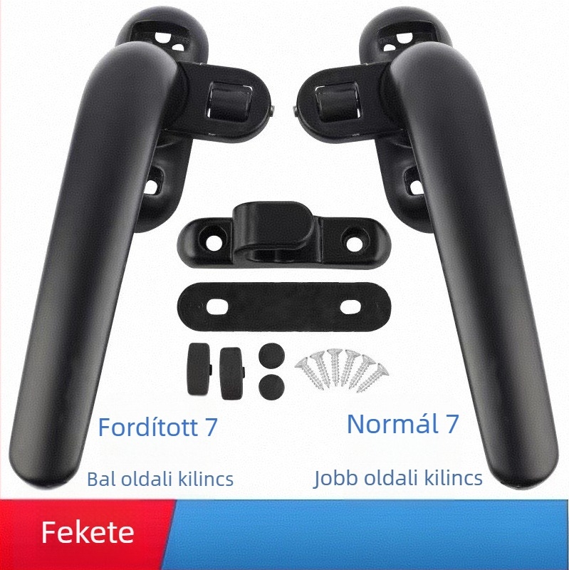 Alumíniumötvözetből készült tolóajtó fogantyú többpontos félhold zár és ajtó–ablakhatároló, belső felszerelés, modern minimalist stílus