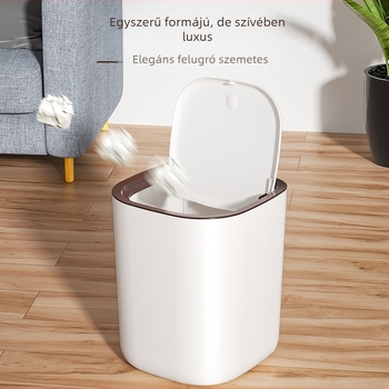 Háztartási műanyag szemetes nyomófedéllel, nagy kapacitású, 12 L vagy nagyobb, konyhába, nappaliba és fürdőszobába