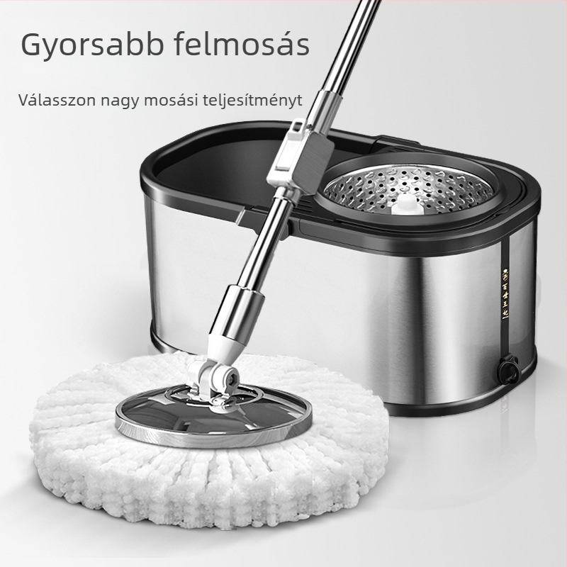Y új modell rozsdamentes acél forgó felmosó háztartási használatra, érintésmentes tisztítás, könnyű használat, üzleti ajándék